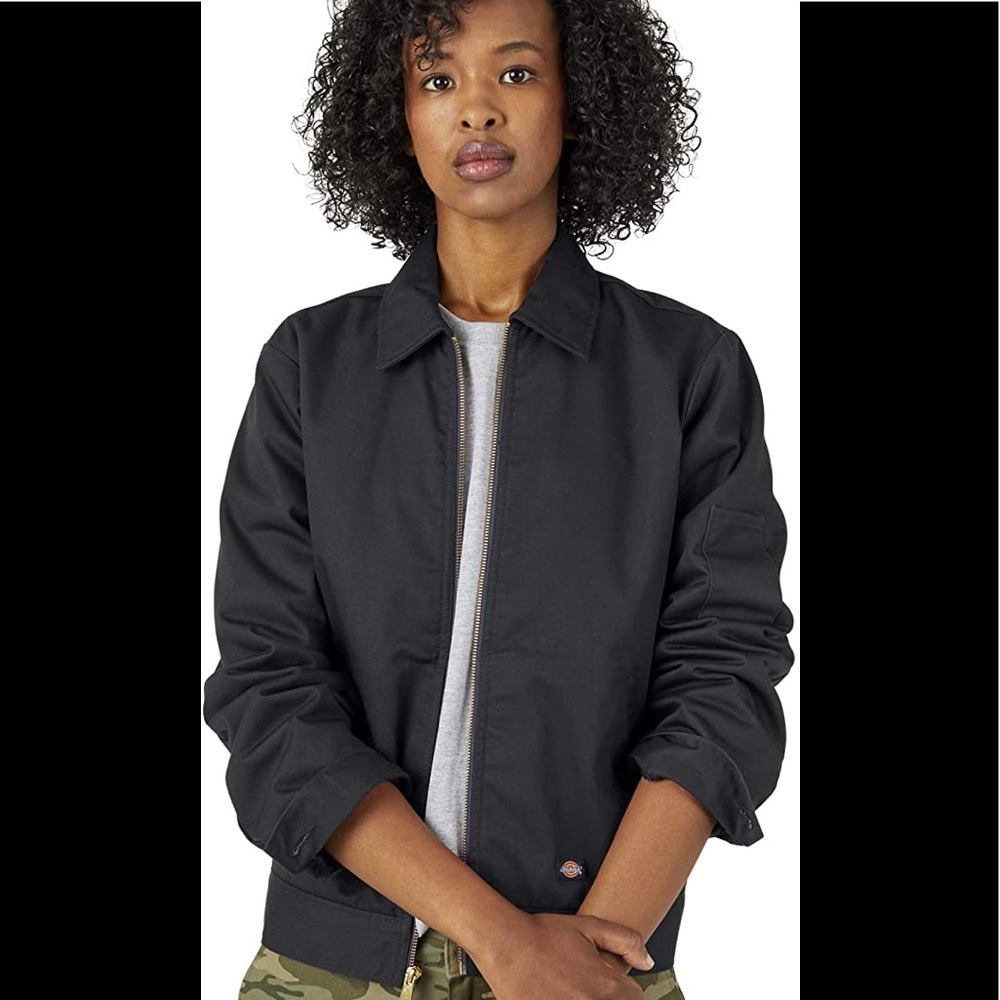 Dickies women’s small black Eisenhower insulated jacket with red lining
